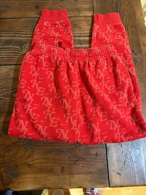 Nike Red Logo Print Jogger Sweatpants